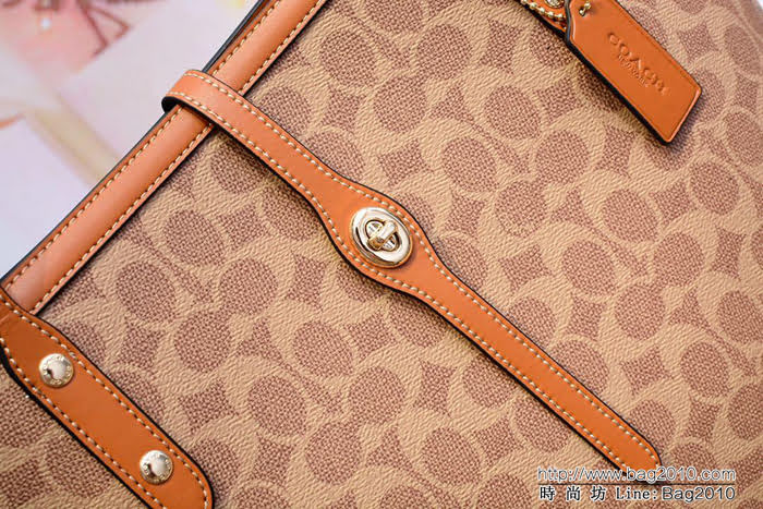 COACH蔻馳 新款32714 2018專櫃新款正品 經典系列款 market tote女款購物袋 拉鏈款子母包  Chz1579